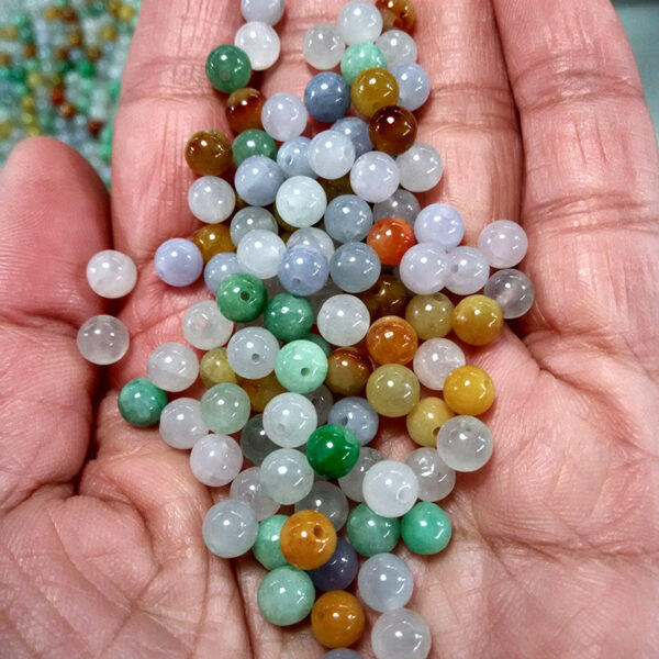 Colorful round emerald bead high quality smooth clear jade bead