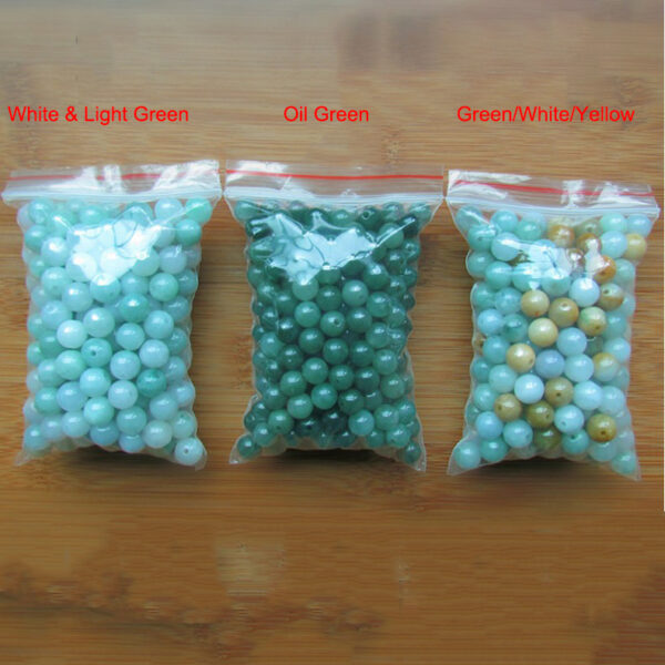 Three colors emerald bead smooth round jade bead