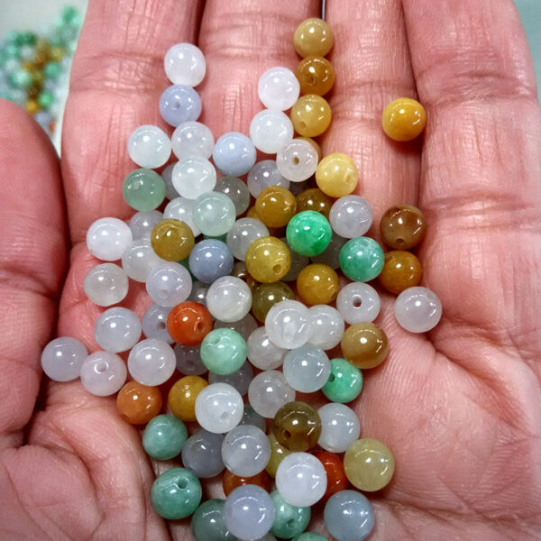 Colorful round emerald bead high quality smooth clear jade bead