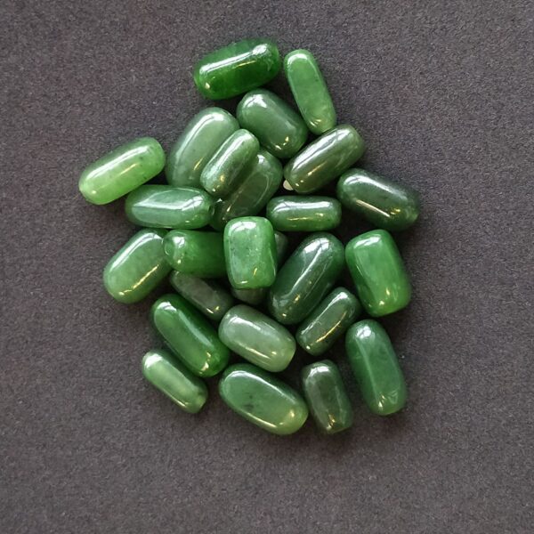 Irregular green nephrite bead high quality long jade bead