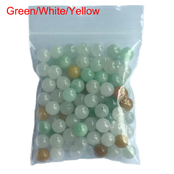 Three colors emerald bead smooth round jade bead