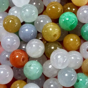 Colorful round emerald bead high quality smooth clear jade bead