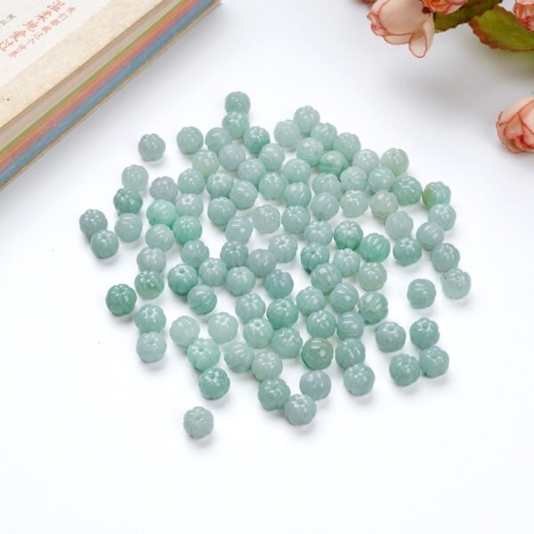 natural jadeite pumpkin bead high quality small Burmese jade bead