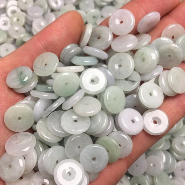 nice 13mm natural Burma jadeite ring shape bead