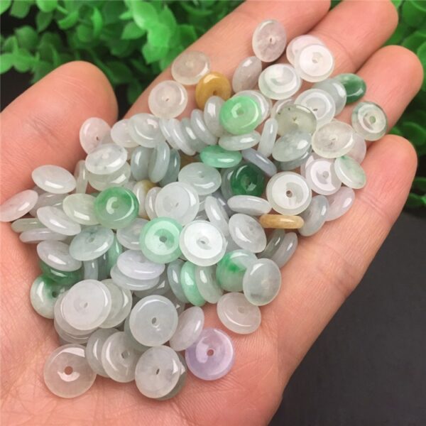 High quality natural colorful Burmese jadeite ring shape bead