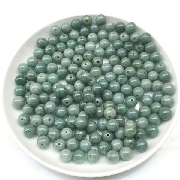 High quality natural oily green Burmese jadeite round shape bead