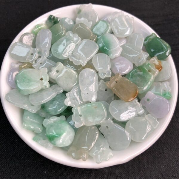 High quality natural colorful Burmese jadeite small wallet shape bead