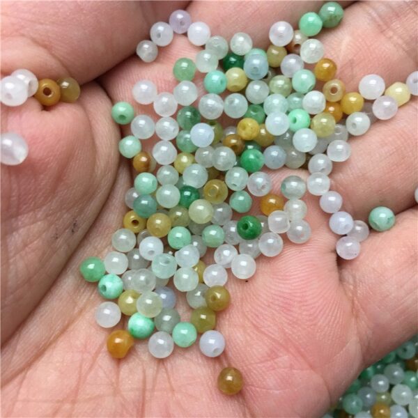 100 pcs / 200 pcs 3.5 mm round shape natural Burmese jadeite bead