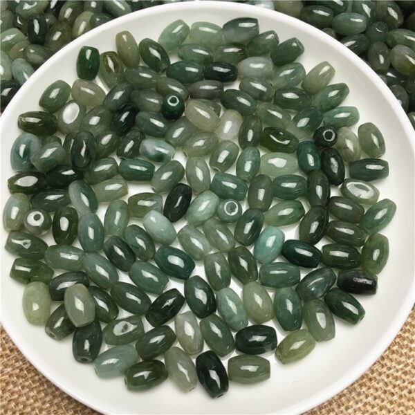 50 pcs / 100 pcs 8 mm high quality natural Burmese jadeite rice shape bead