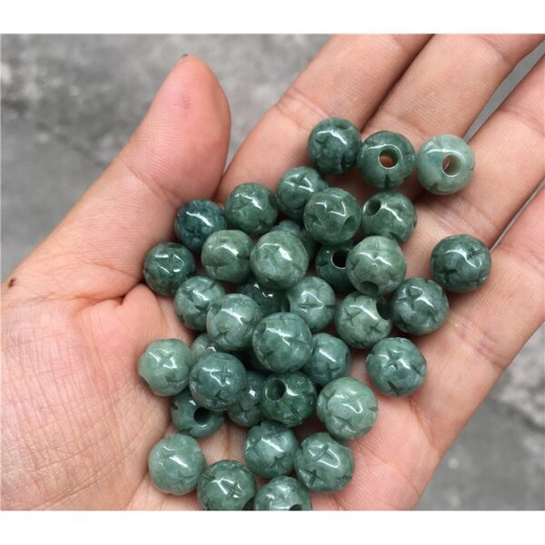 20 pcs / 50 pcs 6 - 13 mm high quality natural Burmese jadeite flower pattern round shape bead