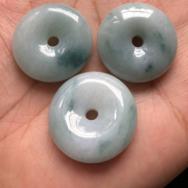 1 pcs / 2 pcs 28 mm high quality natural Burmese jadeite ring shape bead