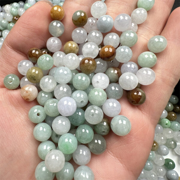 50 pcs / 100 pcs 7.5 mm genuine natural jadeite round shape bead