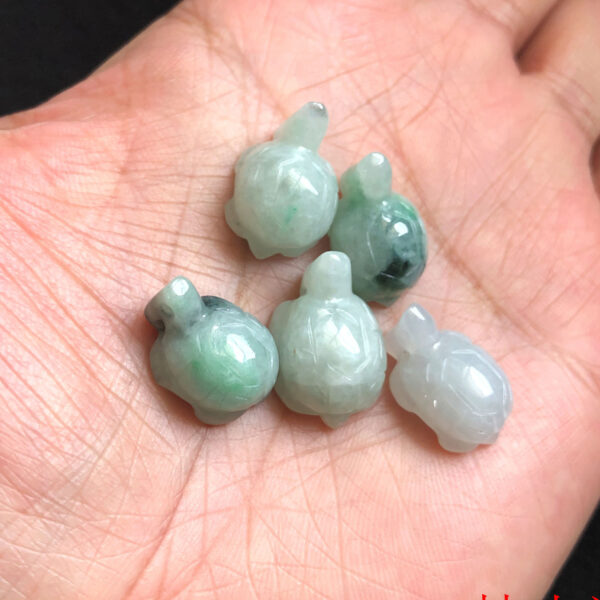 5 pcs / 10 pcs 16 mm genuine natural jadeite turtle shape pendant bead