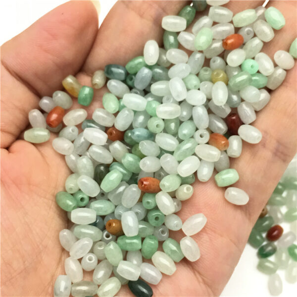 natural colorful jadeite rice shape bead