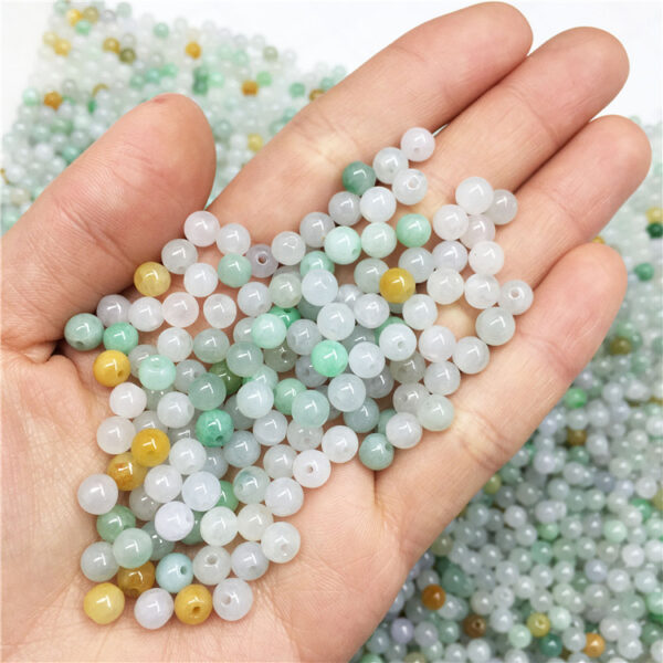 small natural colorful jadeite round shape bead