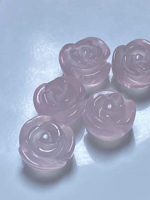 cute rose flower shape rose quartz bead