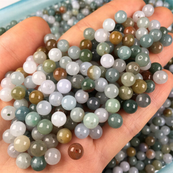 100 pcs round shape colorful jade bead natural jadeite bead