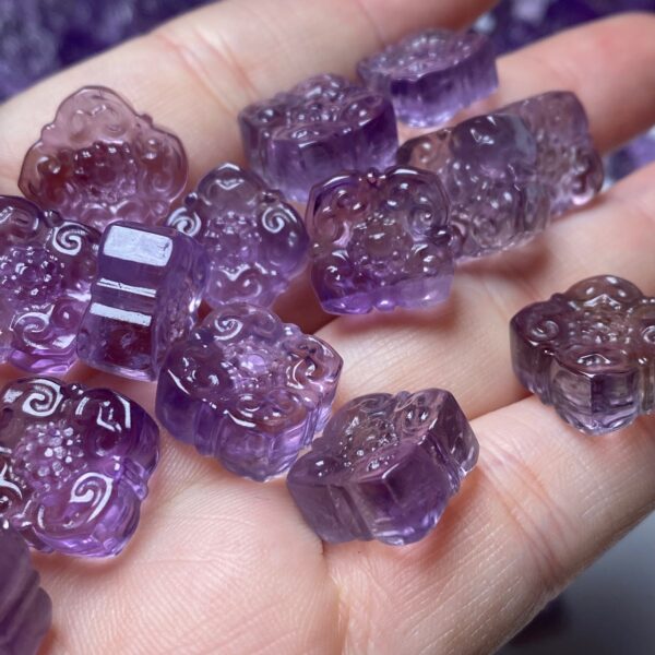 nice flower pattern square shape Brazil ametrine bead