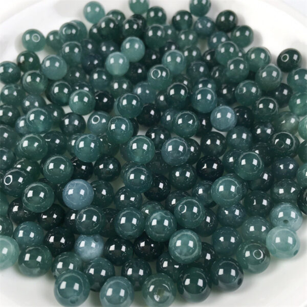 50 pcs round shape clear blue Guatemala jadeite bead