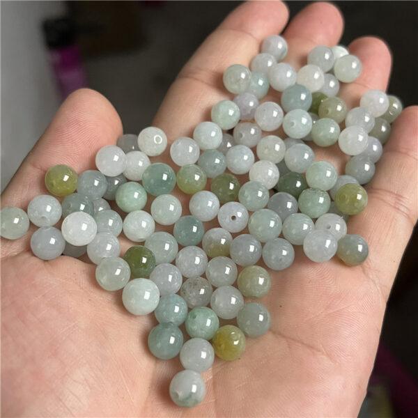 round shape natural ice jadeite bead