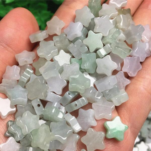 star shape natural jadeite bead