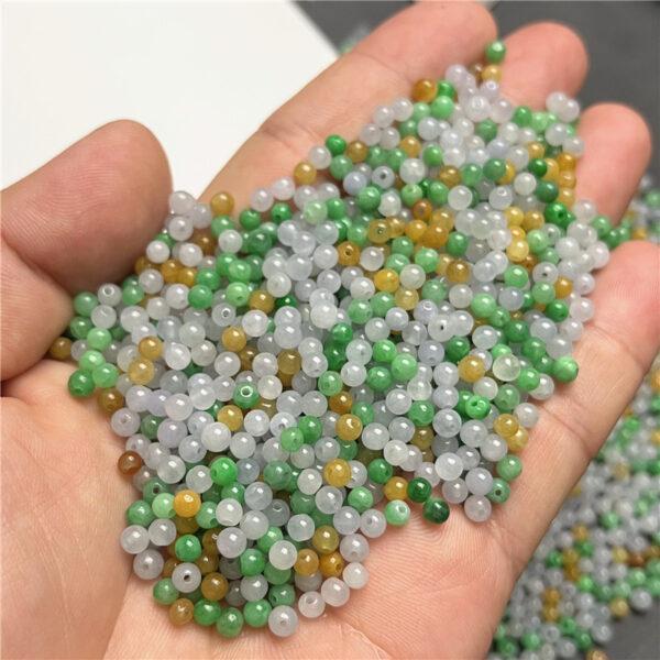 small round shape natural colorful jadeite bead