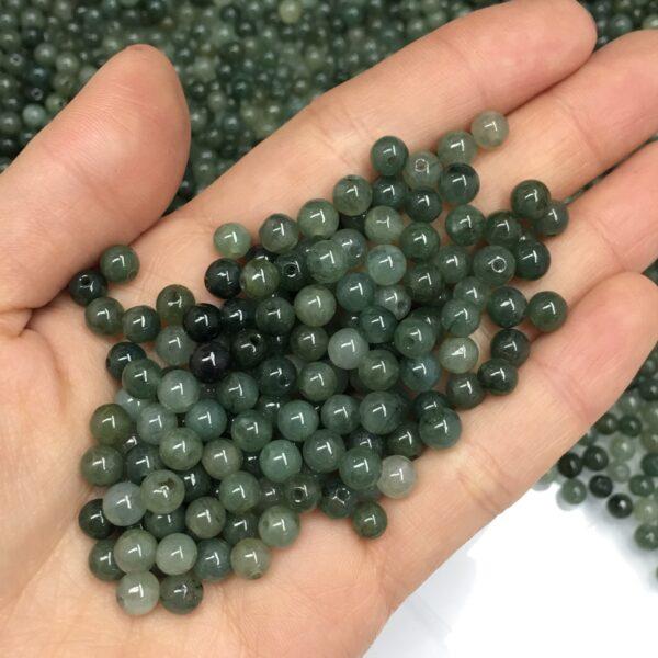 100 beads, round bead, jade bead, jadeite bead, oily bead, green bead, small bead