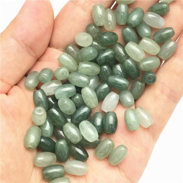 100 beads, rice bead, oval bead, jade bead, jadeite bead, oily bead, green bead