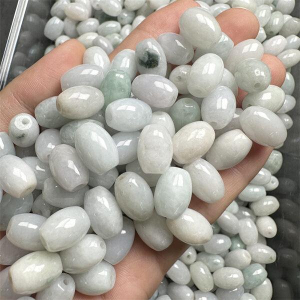 50 beads, rice bead, oval bead, jade bead, jadeite bead, white bead