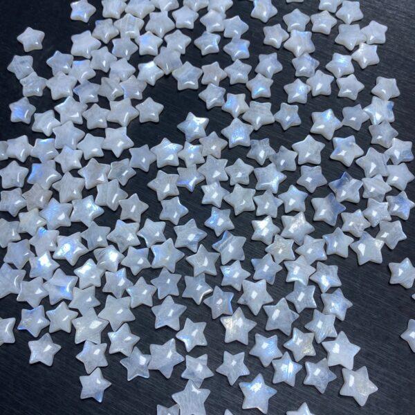 star bead, moonstone bead, white bead, blue light bead