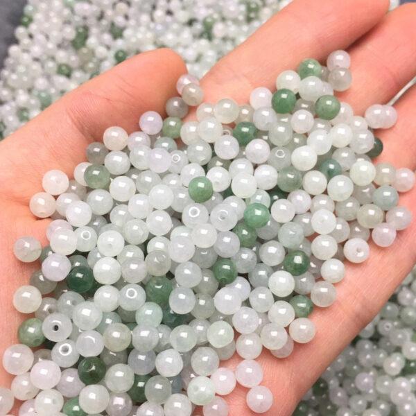 round beads, jade bead, jadeite bead, white bead, green bead, small bead