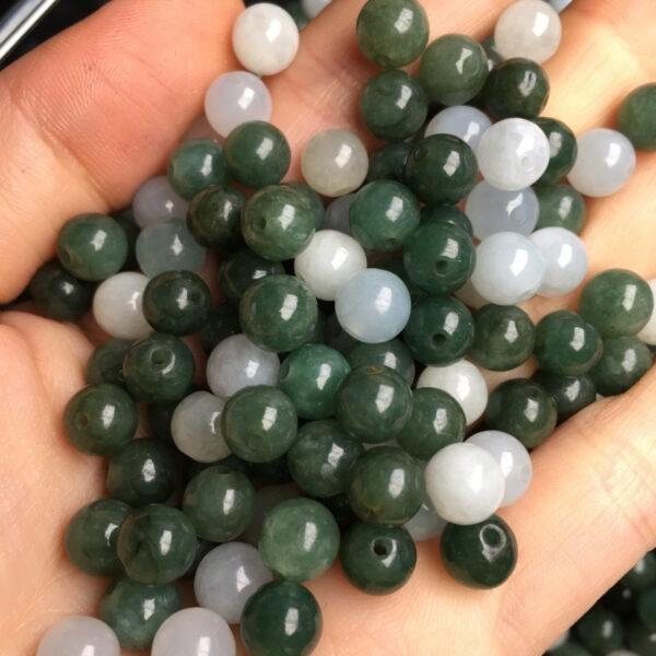 round beads, jade bead, jadeite bead, white bead, green bead