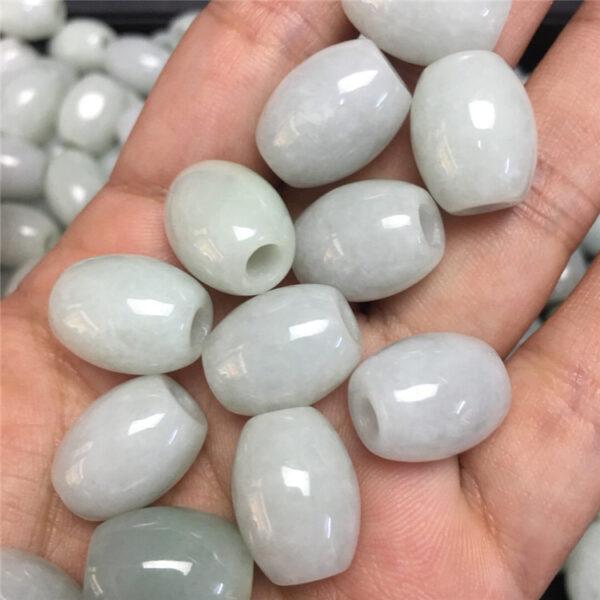 rice beads, oval bead, jade bead, jadeite bead, white bead, green bead