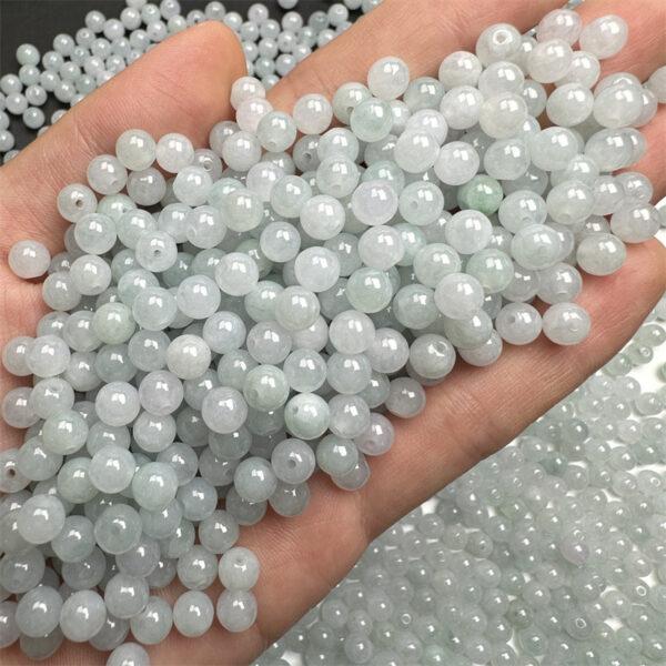 translucent bead, round bead, jade bead, jadeite bead, white bead