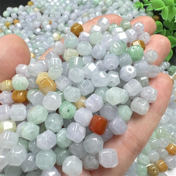 50 beads, hexagon bead, jade bead, jadeite bead, prism beads, faceted bead, colorful bead, clear bead, icy bead