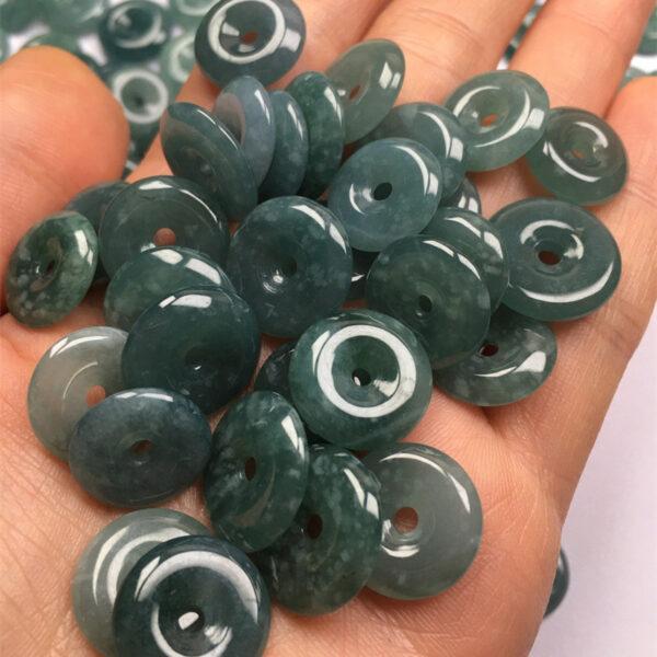 5 pcs / 10 pcs rondelle shape genuine natural blue green jadeite bead, jade bead