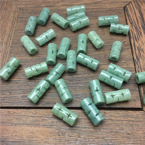 pillar bead, jade tube, jadeite bead, jade bead, oily bead, green bead