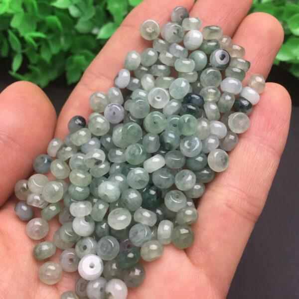 50 pcs / 100 pcs small rondelle shape genuine natural icy jadeite bead, jade bead