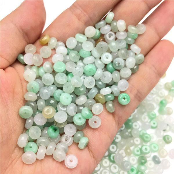 50 pcs / 100 pcs small rondelle shape genuine natural colorful jadeite bead, jade bead