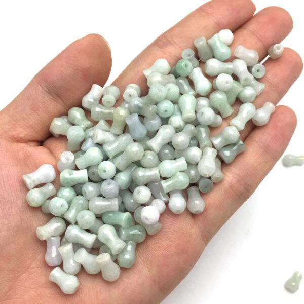 100 pcs cross vase shape bead genuine natural jadeite bead, jade bead