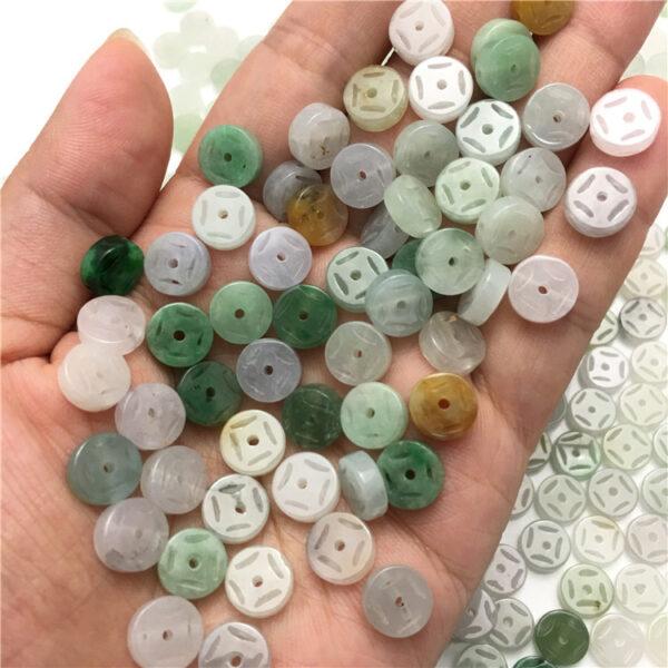 20 pcs / 50 pcs hollow heishe shape genuine natural colorful jadeite bead, jade bead