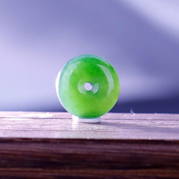 rondelle shape genuine natural green nephrite jade bead