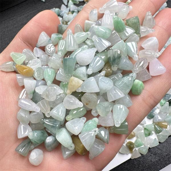 10 pcs / 20 pcs lotus shape genuine natural icy colorful jadeite charm