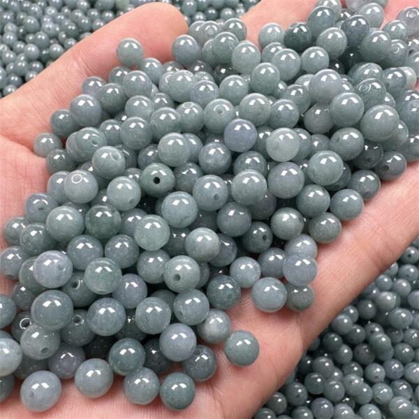 50 pcs / 100 pcs 5.5 mm round shape genuine natural light blue jadeite bead