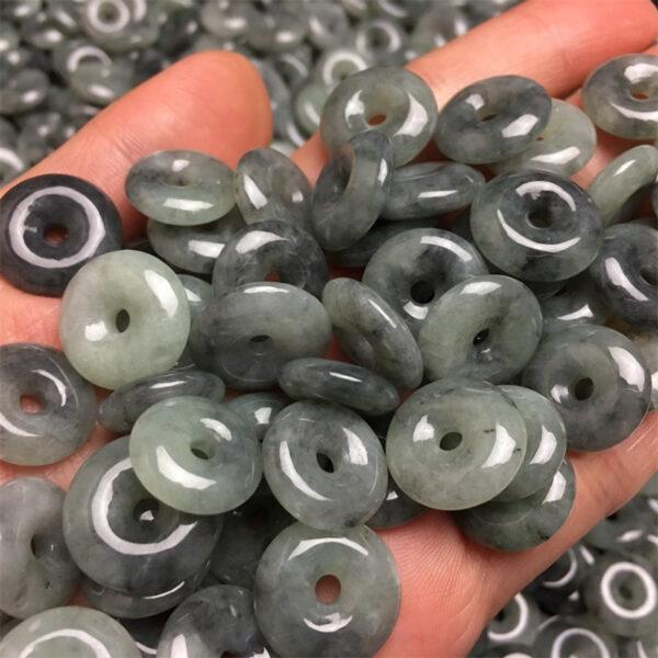 10 pcs / 20 pcs 14 - 19 mm rondelle shape genuine natural gray jadeite bead