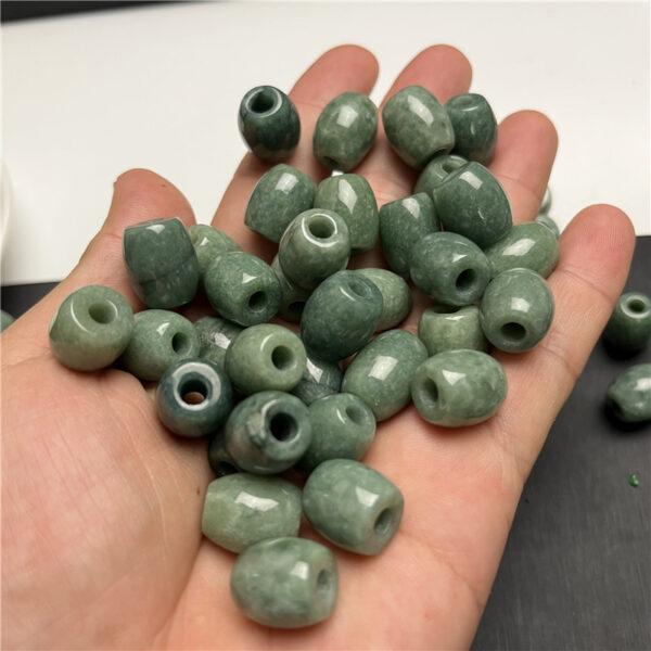 10 pcs / 20 pcs 13 mm drum shape genuine natural oily green jadeite bead