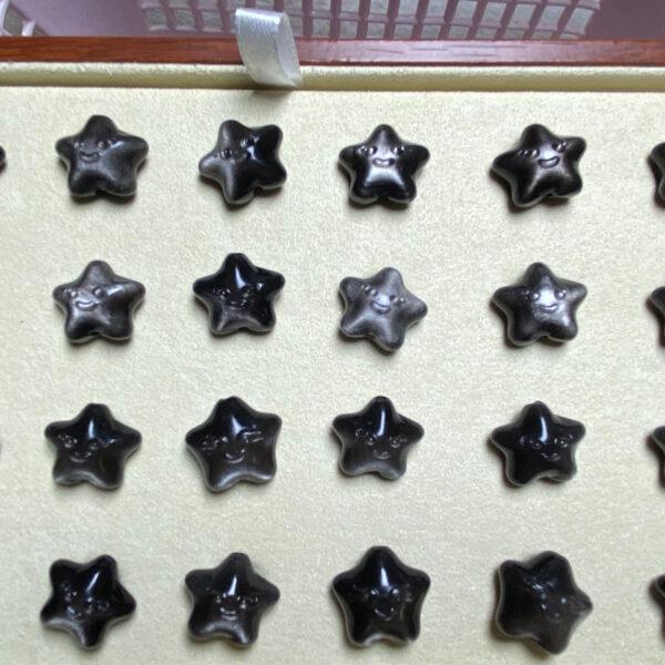 5 pcs / 10 pcs cute star shape natural obsidian bead