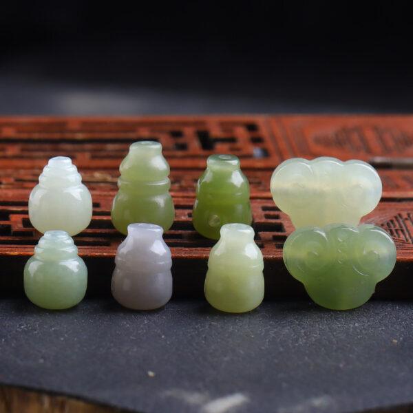 ruyi flower shape T drilled genuine natural nephrite jade bead