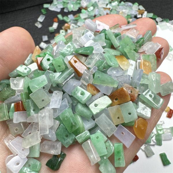 50 pcs / 100 pcs irregular shape genuine colorful natural jadeite bead, jade bead