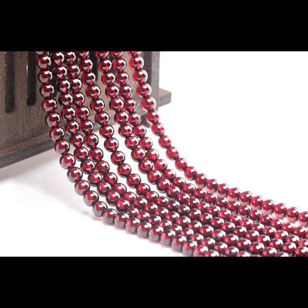 3 - 8 mm a strand round shape natural wine red garnet bead